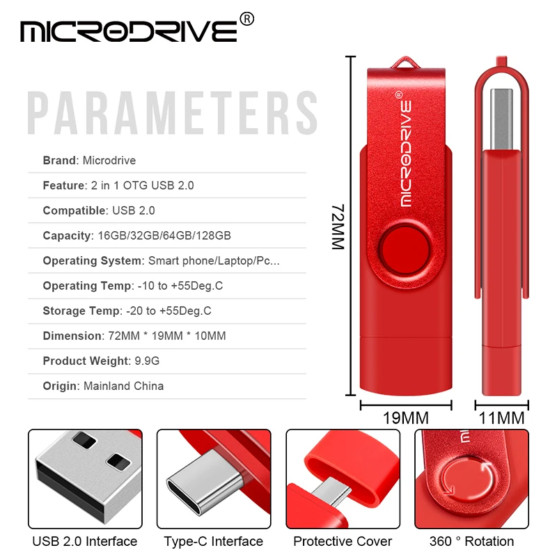 OTG 2 IN 1 Pendrive 128GB 64GB 32GB 16GB USB2.0 Memory Disk Application Type-C USB Key Flash Stick usb flash drive,flash drive,type c pendrive