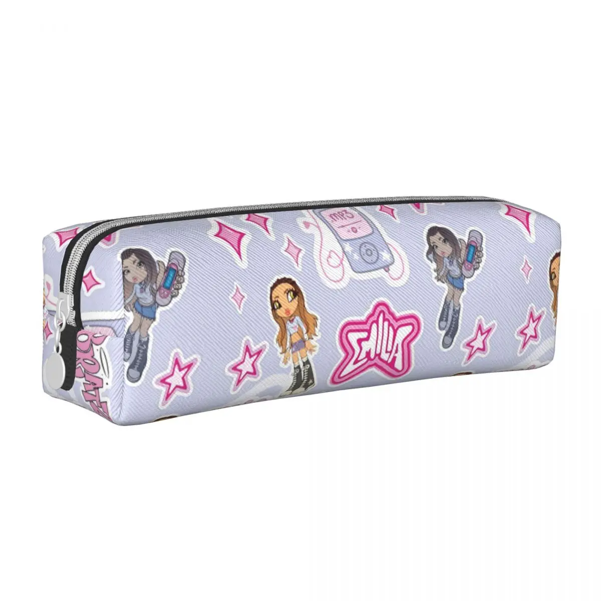 Hot Emilia Mernes Mp3 Pencil Case Pen Holder Bags Student Large Storage Students School Zipper Pencilcases