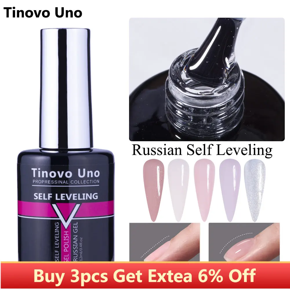 Tinovo Uno Russian Selfleveling Gel Nail Polish 12ml Manicure Nude