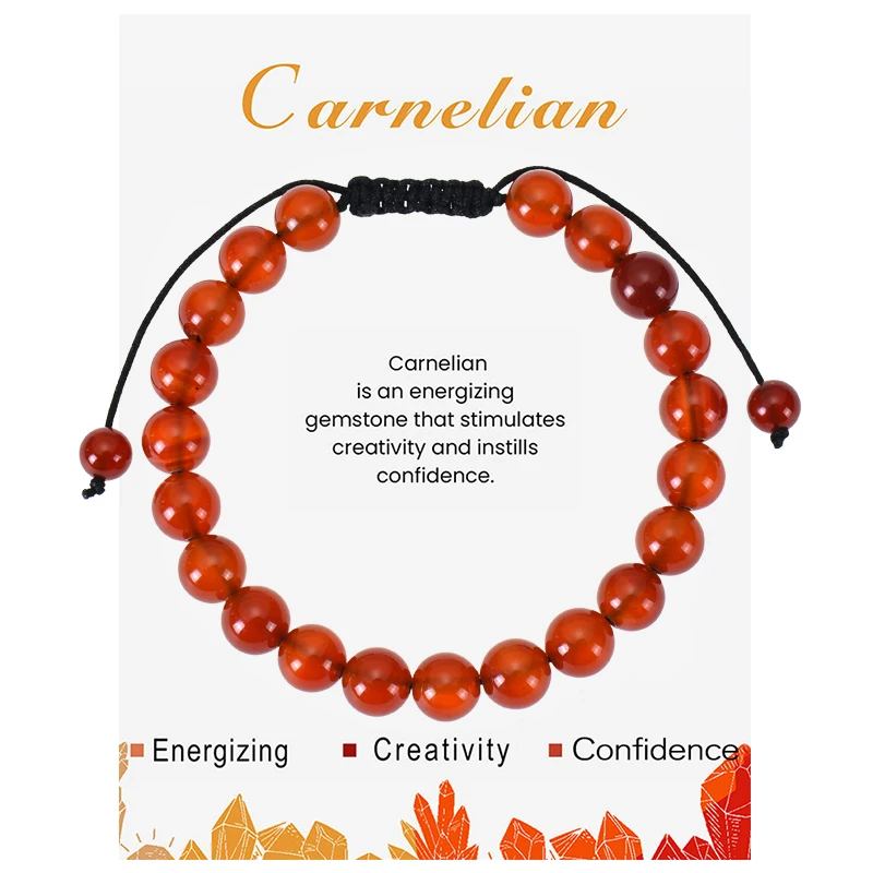SAMOCO 12 Braccialetti In Pietre Naturali 4 Mm – Set Con Ametista, Quarzo Rosa, Tigre, Lavica – Elasticizzati Con Biglietti – Unisex - 3