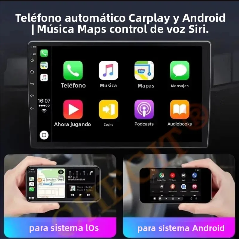 7 9 10 "2 Din Audio del coche Android 13 Android auto inalámbrico Carplay 64G reproductor Multimedia automotriz BT GPS sistemas inteligentes del coche 2