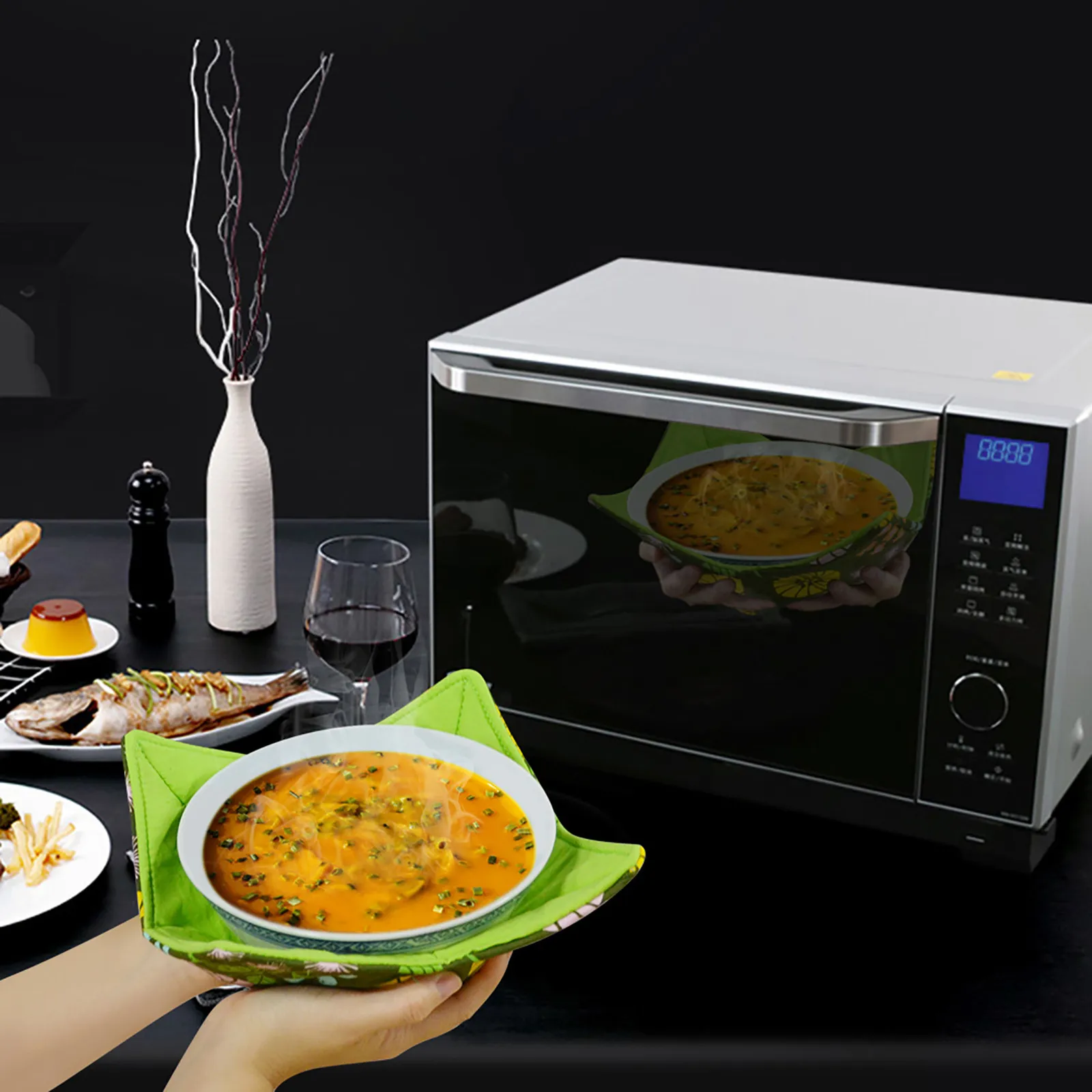 Microwave Bowl Cozy Safe Hot Holder Heat Resistant Cozies For Soup &amp Rice Pasta Bowls Kitchen |