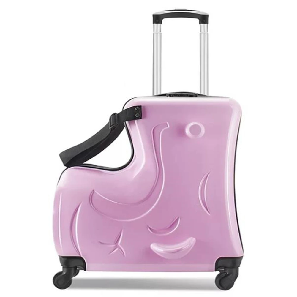 Kid Lovely Rolling Luggage boy Cool Trolley Suitcases On Wheels Children Carry On suitcases girl pink Riding trolley case