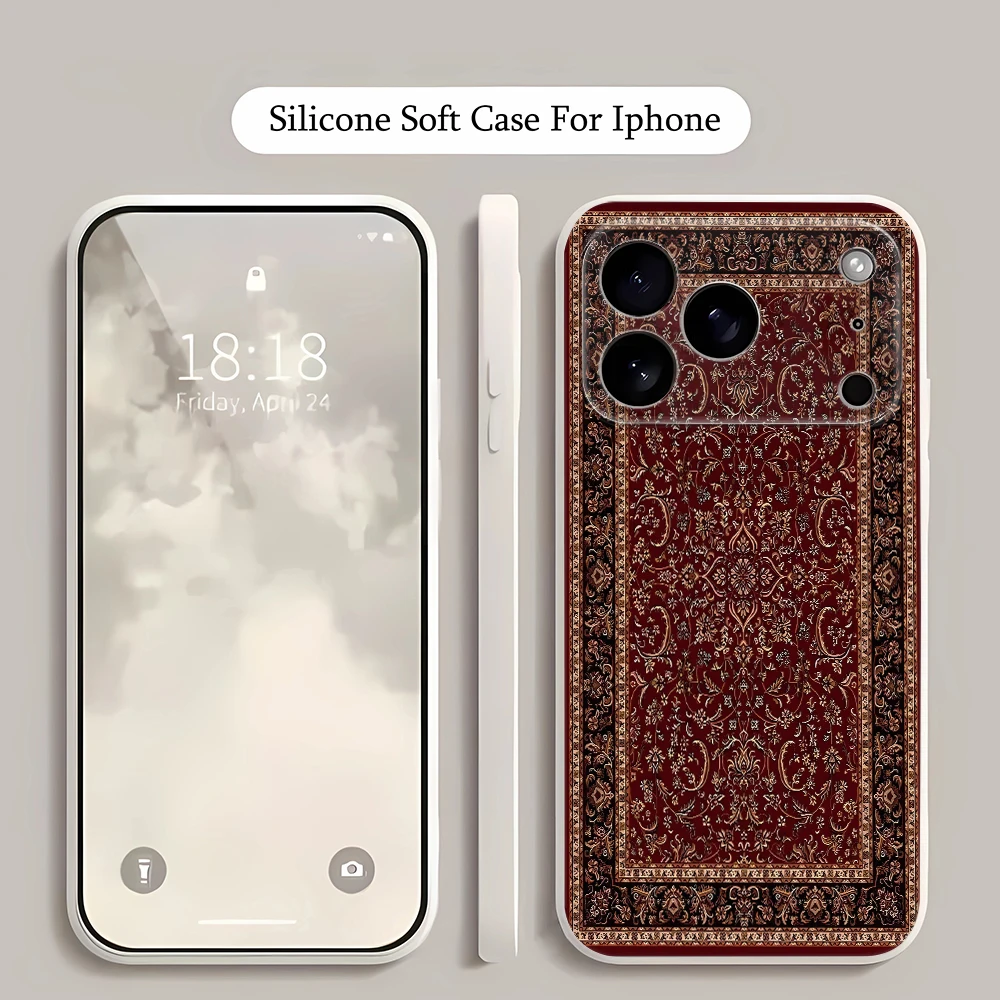Vintage Persian Carpet Design Shockproof Silicone Phone Case