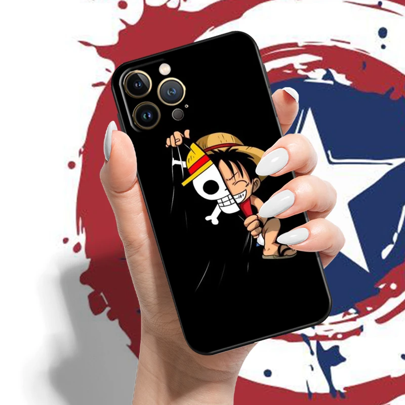 apple 13 pro max case Anime One Piece Luffy For iPhone 13 12 11 Pro Max Mini X XR XS Max 6 6S 7 8 Plus Phone Case Silicone Cover Soft Black Funda case for iphone 13 pro max