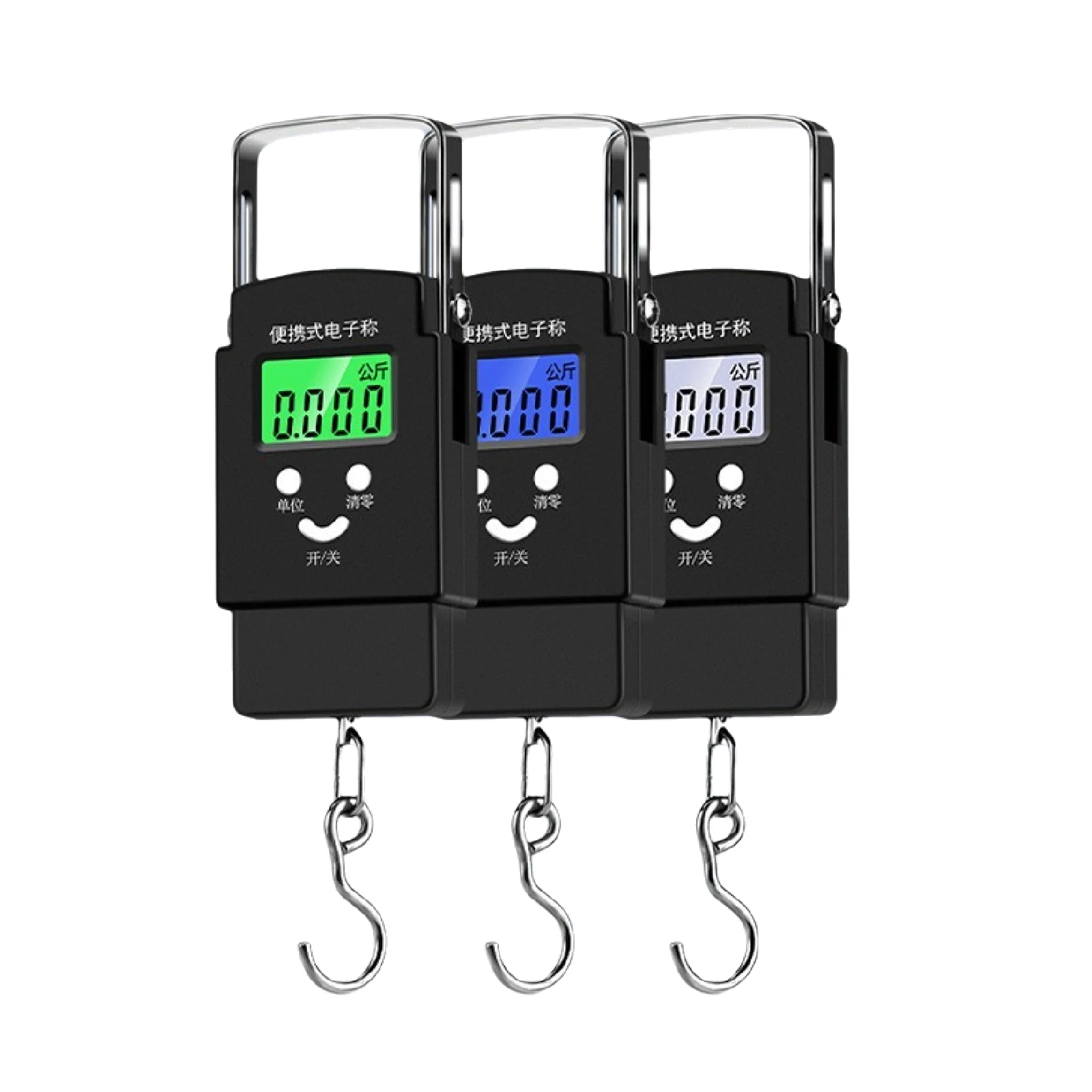 Portable Digital Hanging Luggage Scale with LCD Backlight and Hook - 50kg Capacity