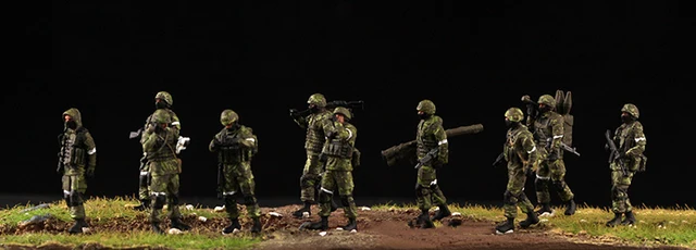 10pcs 1/72 Scale Russian 10 Soldiers Figure Model Toy DIY Scene Doll Ornament 5