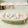 S3c48857ed5184646952ace2a47da68f2E.jpg Pet Cat Dog Sleeping Bed Small Medium Dog Puppy Bed Universal Cat House Kennel Pad Winter Warm Cat Nest Suede Washable Pet Mat