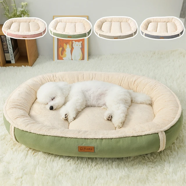 S3c48857ed5184646952ace2a47da68f2E.jpg Pet Cat Dog Sleeping Bed Small Medium Dog Puppy Bed Universal Cat House Kennel Pad Winter Warm Cat Nest Suede Washable Pet Mat