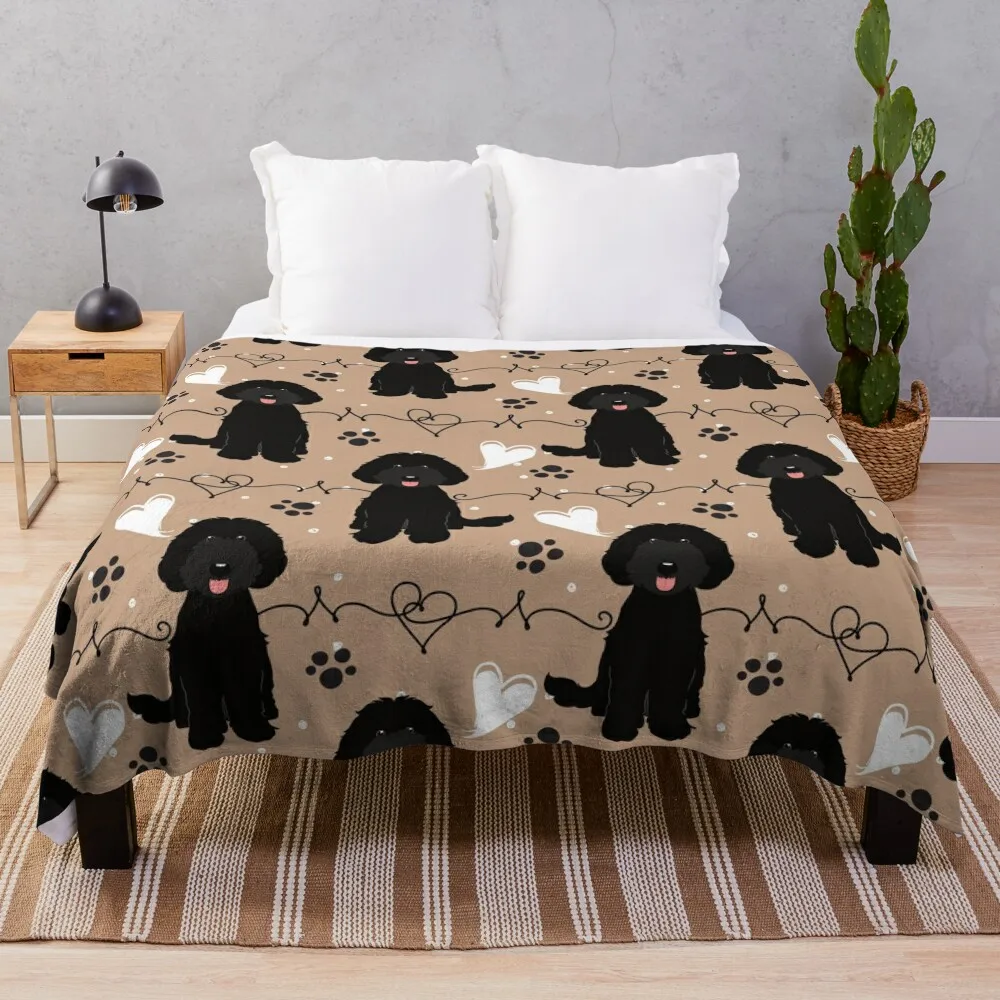 

LOVE Black Labradoodle Throw Blanket Soft Big Flannels for sofa Thermal Blankets