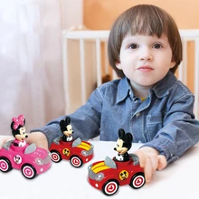 

Baby Push Back Toy Car Mickey Minnie Cartoon Puzzle Mini Car Children's Interesting Sound And Light Inertial Car Toy