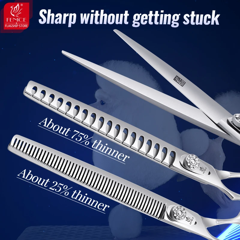 フェニーチェ ペット グルーミング 7.0 インチ左利き用ダイヤモンド