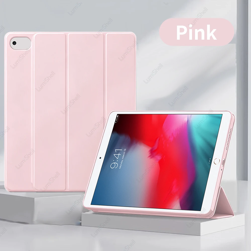 Tri-Fold Flip Case with Auto Wake/Sleep & Soft Silicone Shell Protective Cover