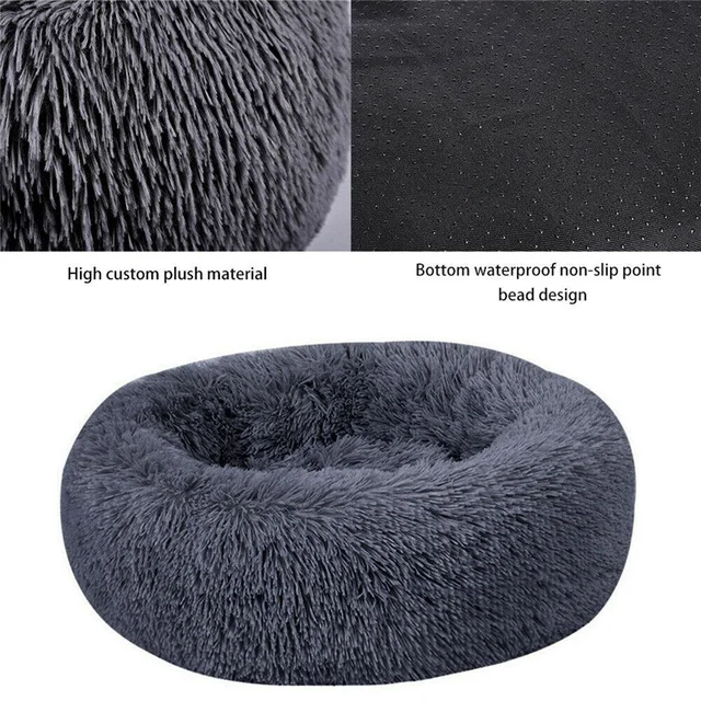 Orthopedic Donut Dog Bed - Calming Anti-Anxiety Pet Sofa Lounger, Washable for Small Large Dogs Cats, Comfortable Memory  Mat 3