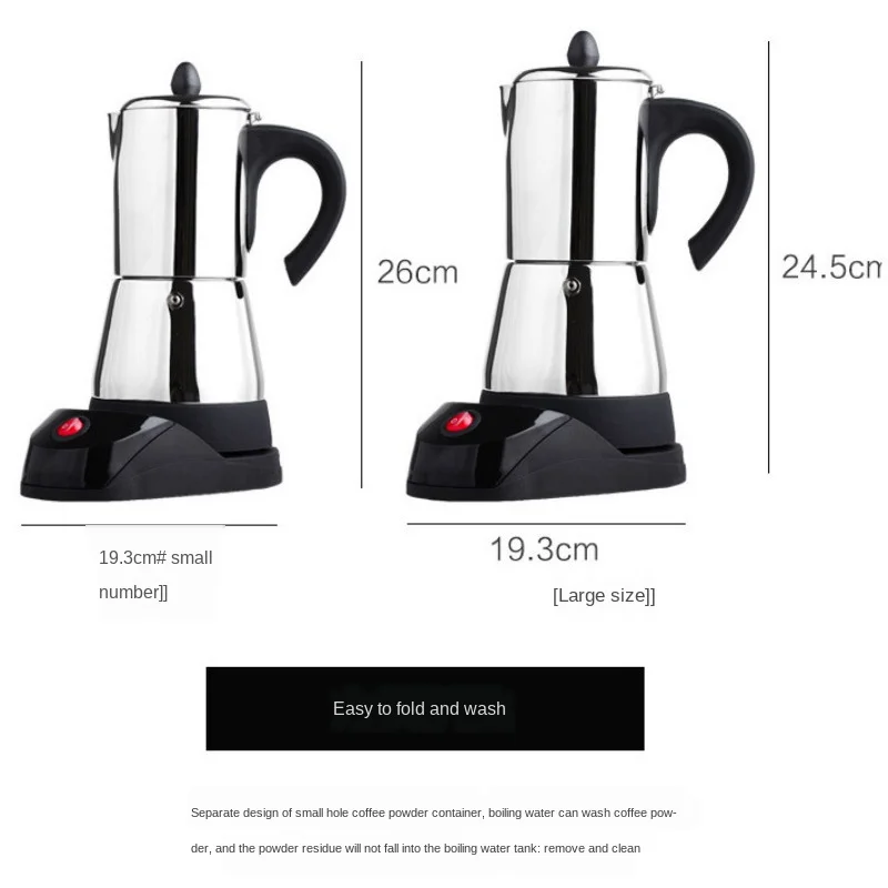 Electric Coffee Maker, Stainless Steel Espresso and Cappuccino Machine Stainless Steel Mocha Pot Coffee Maker (300ml)