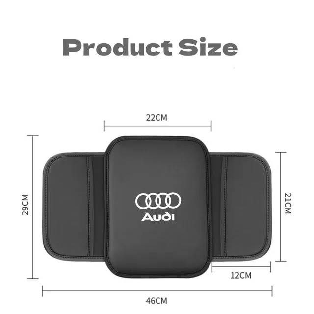 Car Styling Seat Armrest Box Protector Cushion Storage Box Cover Pad for Audi Quattro Sline A3 A4 A6 A5 Q5 Q7 Q3 A7 TT S3 S4 S5 2