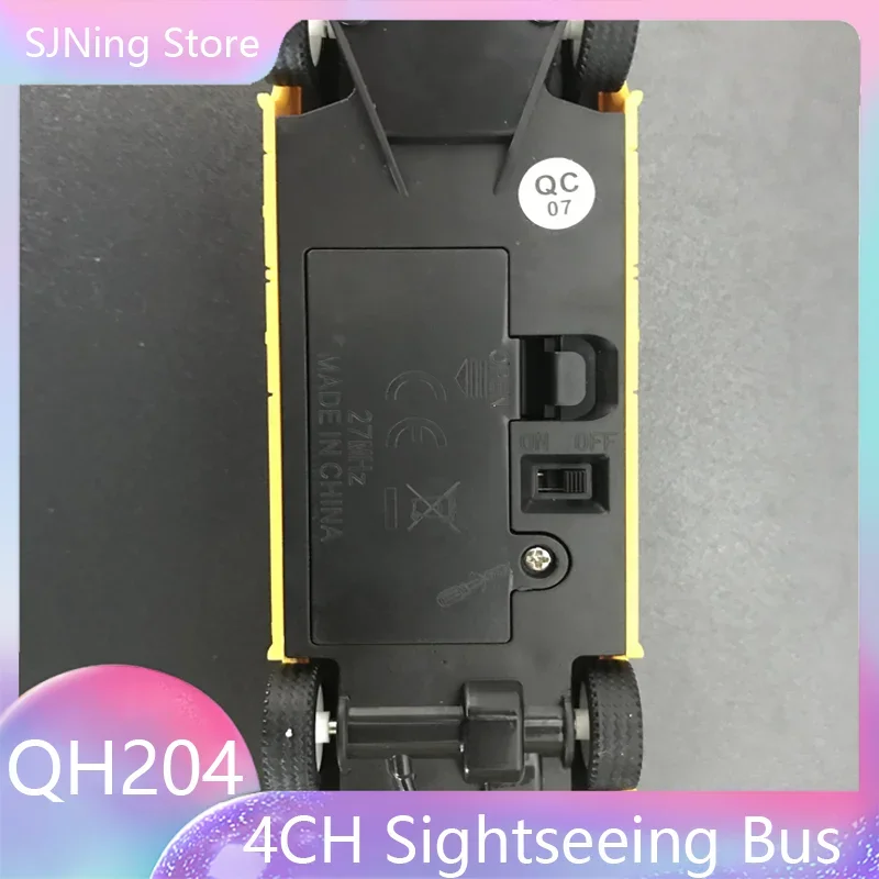 1:48 4CH Yellow RC Single Double Bus Light Sound Electric School Tourist Sightseeing Vehicles Car Simulagtion Toys Gifts 6