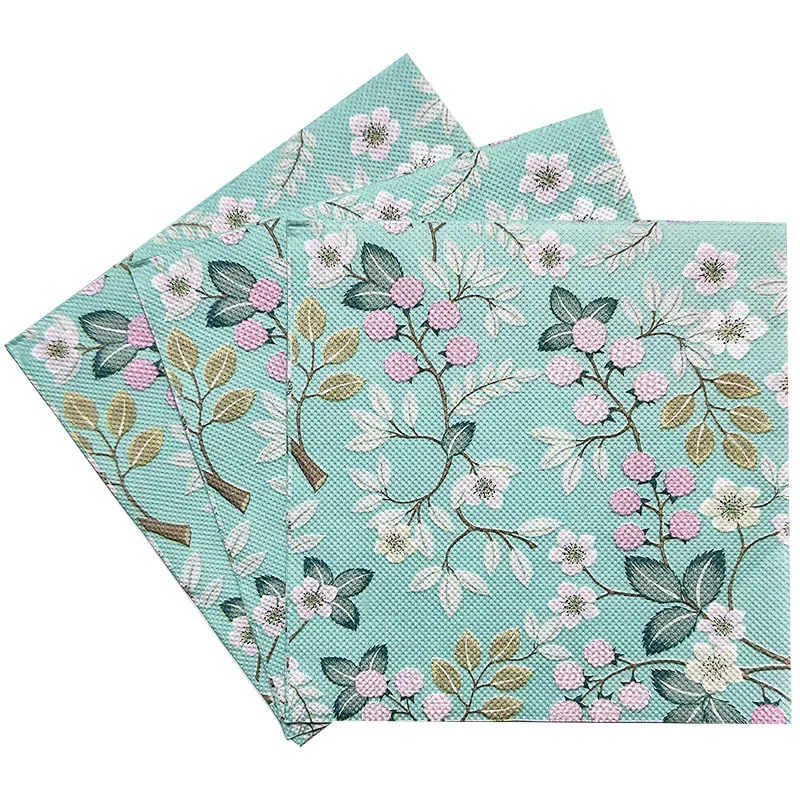 New Colourful Printed Napkins Floral Holiday Party Decoration Paper Placemats DIY Plate Bone Bart Paper 10/20pcs/Pac 33*33cm