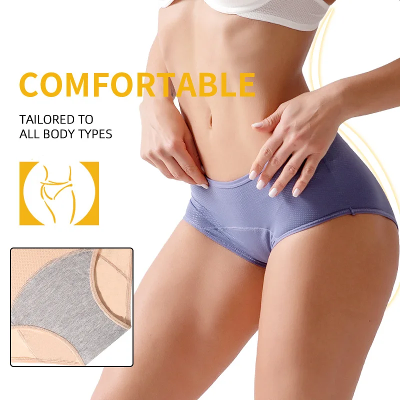 Leak Proof Menstrual Panties Women Underwear Period Cotton Waterproof Briefs  Plus Size Female Physiological Breathable Pants