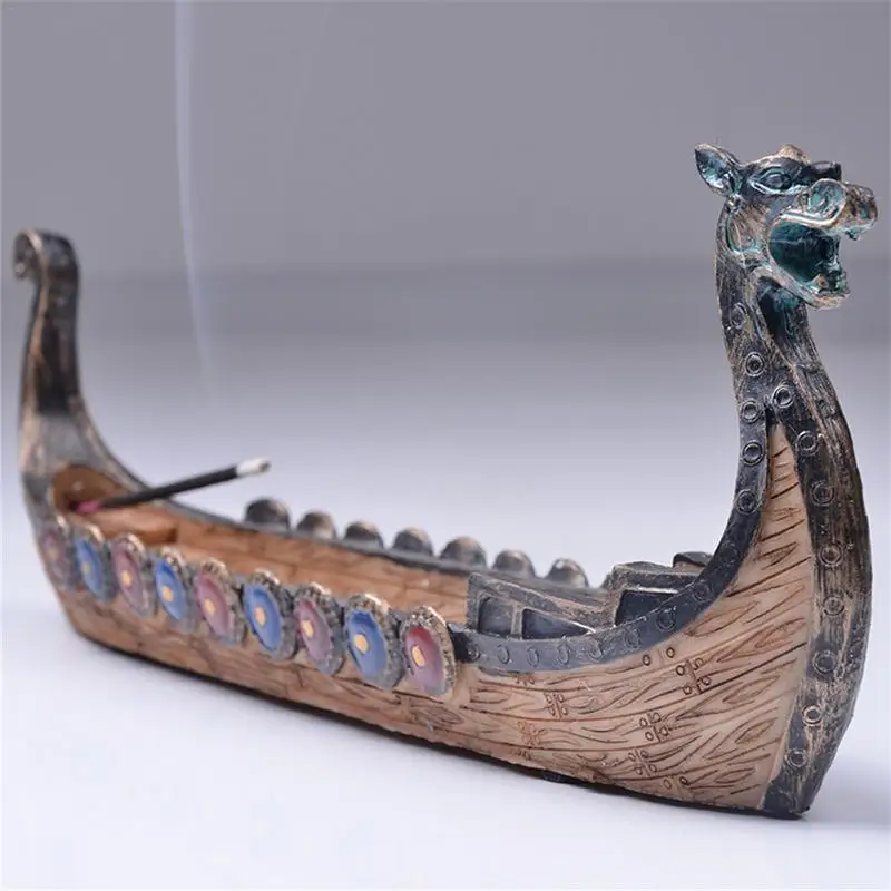 

Dragon Boat Incense Stick Holder Burner Hand Carved Carving Censer Ornaments Retro Incense Burners Traditional Design #SO