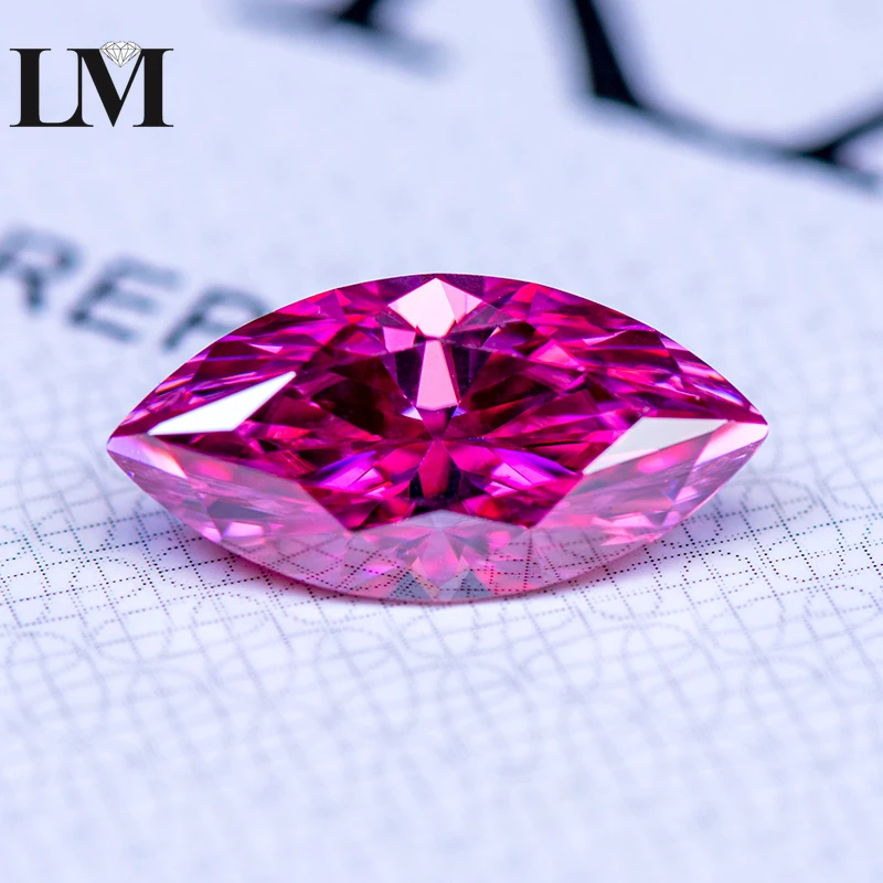 

Moissanite Gemstone Pink Color Marquise Cut Lab Grown Diamond for Charms Women Advanced Jewelry Rings Earrings Making Materials