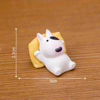 Bull Terrier Universal Car Accessories Interior Adorable Dashboard Figurine with Relaxed Pose Ornament for Tesla BMW Hyundai KIA 4