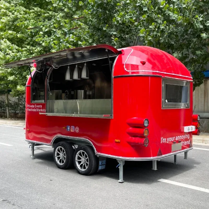 맞춤형 해변 모바일 바 커피 트럭, 모바일 레스토랑 케이터 트레일러, 푸드 트랙, 레모크 패스트 푸드 트럭, 오븐 프라이어 포함 