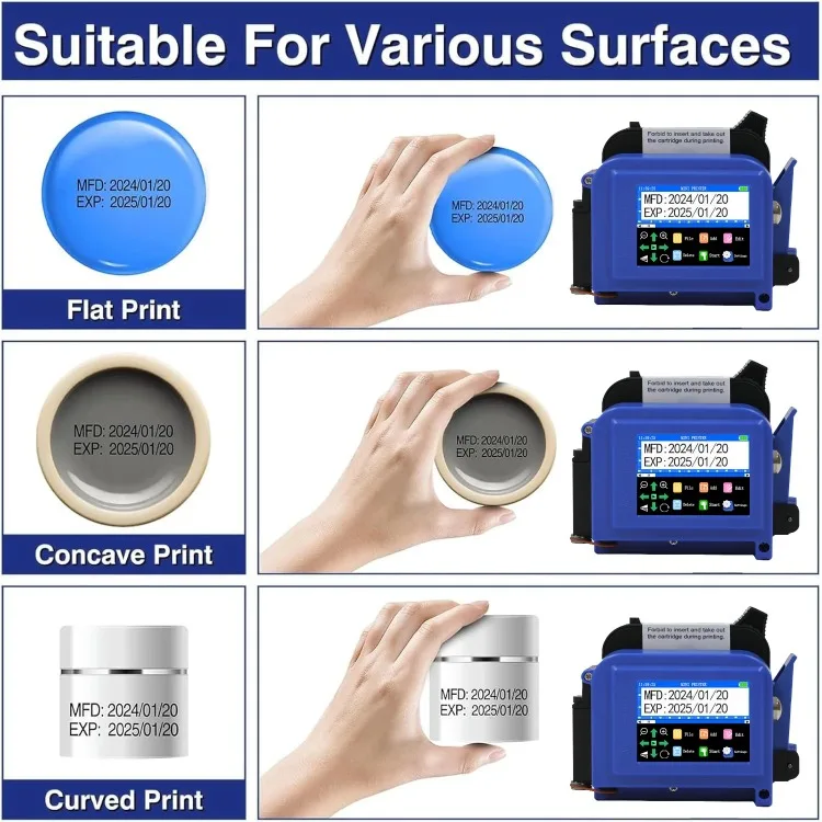 DC11 25.4mm/1 inch Portable Mini Printer Handheld Inkjet Printer Non-encrypted Q