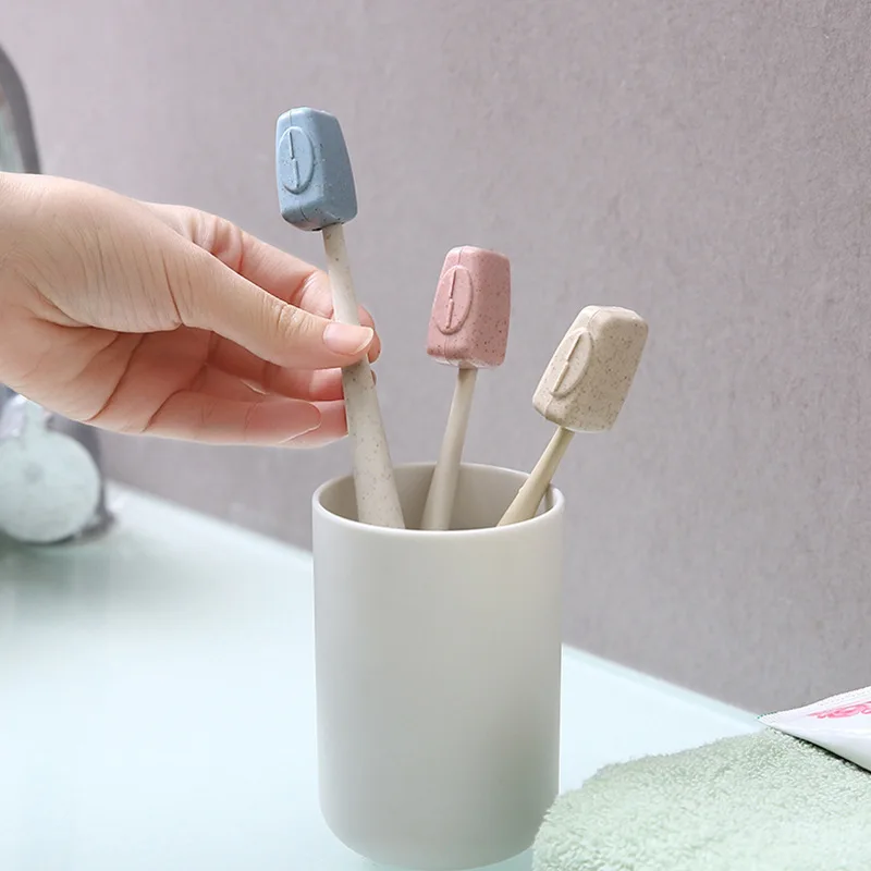 4Pcs Travel Outdoor Toothbrush Head Cover Wheat Straw Toothbrush Protection Cover Portable Toothbrush Head Storage Protection 3