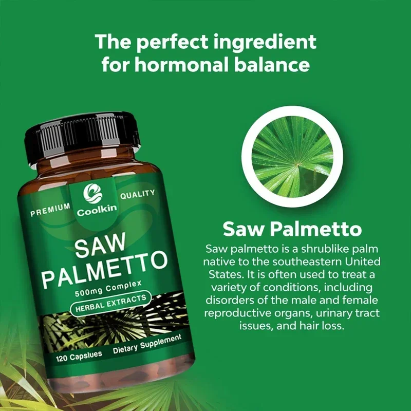 Saw Palmetto-Urinary Health, DHT Blocker and Prostate Support Supplement, Prevents Hair Loss