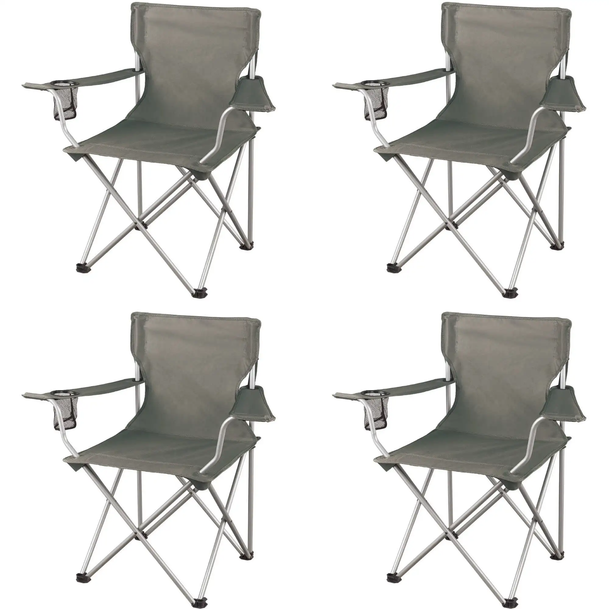 

Classic Folding Camp Chairs, with Mesh Cup Holder,Set of 4, 32.10 x 19.10 x 32.10 Inches