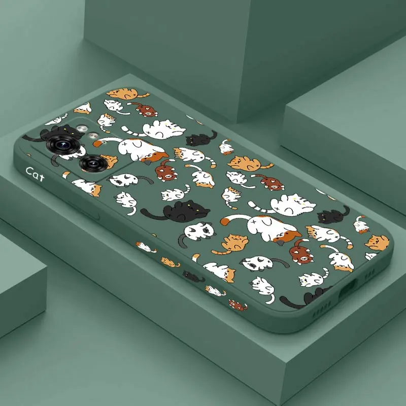 Rolling Cat Silicone Phone Case, Scratch-Resistant Shockproof Protector