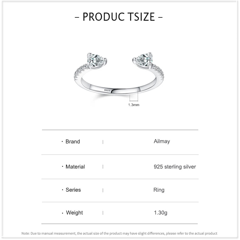 Ailmay الصلبة 925 فضة قطرة الماء شكل المبهر تشيكوس...