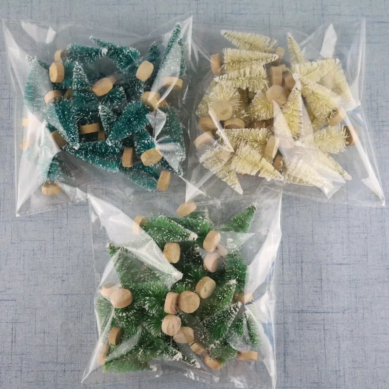 Figuras en miniatura de árbol de Navidad Artificial, suministros para manualidades, fiesta de Navidad, oficina, escritorio, árbol de Navidad decorativo para el hogar, 12 Uds. - Imagen 3