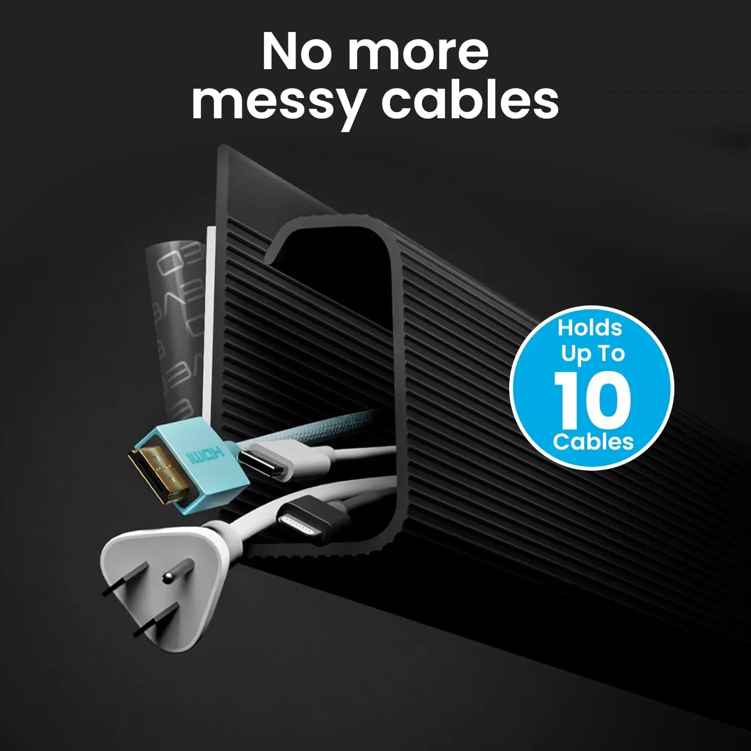 PVC Waterproof Cable Management Accessories J Channel Desk Cable Organizer Black Protecter Under Desk Tv Background
