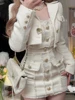 Korean Style Elegant Vintage Two Piece Set Women Sweet Woolen Short Jackets Tassel Design Mini Dress Suit Female Fashion Outfitn 3