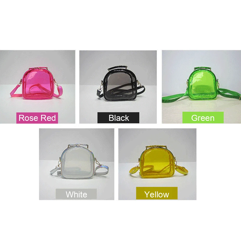 Stylish Laser Transparent PVC Crossbody Bag for Women Mini Jelly Shoulder Purse Perfect for Outdoor and Traveling