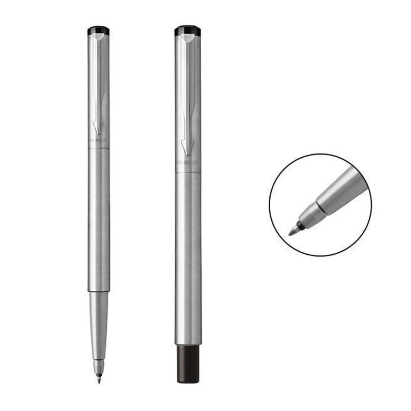 금속 실버 벡터 롤러 볼 펜 0.5mm 펜촉 매트 블랙 펜 비즈니스 선물 쓰기 비즈니스 사무실 서명 볼펜