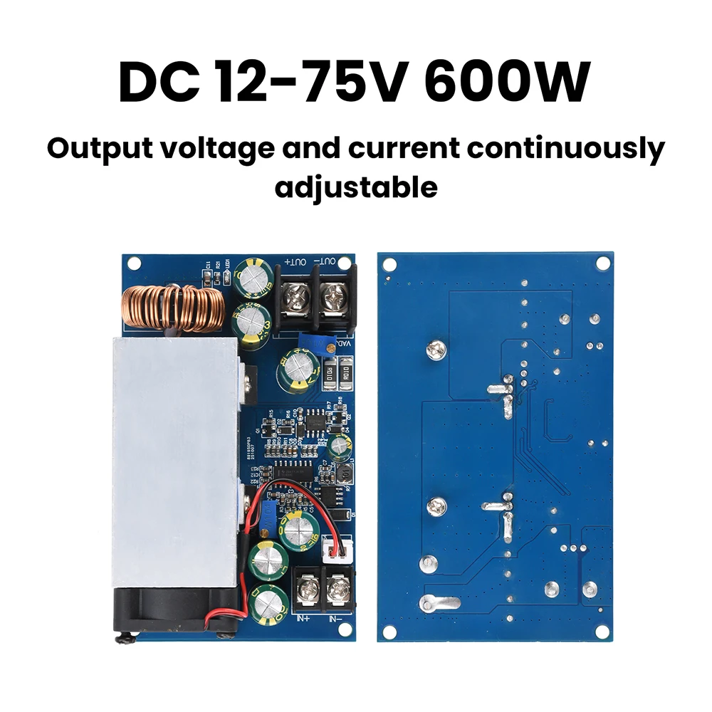 600W DC-DC 벅 모듈 12-75V 2.5-60V CC CV 조정 가능 25A 스텝다운 전원 공급 장치 모듈 전압 조정기 정전류
