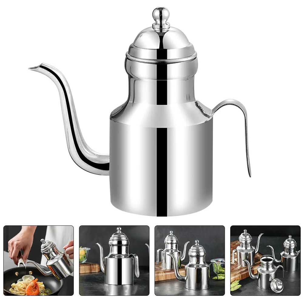 

Hemoton Olive Oil Dispensers Bottle Oil Can Stainless Steel Oil Dispenser Pot Oil Salad Dressing Storage Oil Bottles