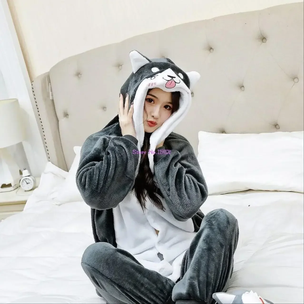 Dog Kigurumi Onesies Pajamas Husky Adults Women Men Animal Corgi Cartoon Cosplay Warm Winter Sleepwear Jumpsuit