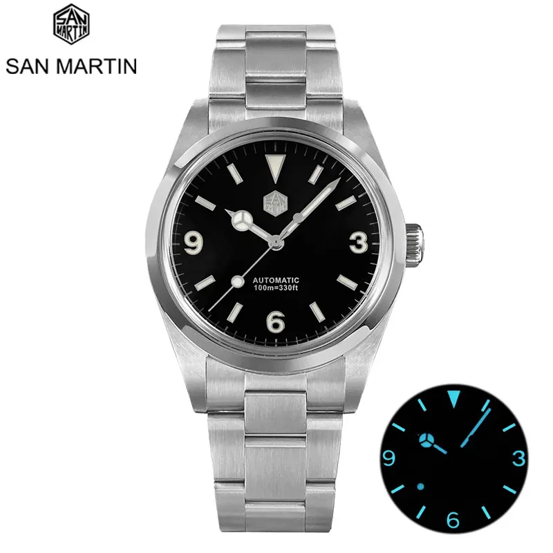 

San Martin 39mm Men's Watch ST2130 V3 Sports Luxury Watches For Men Automatic Mechanical Clock Sapphire Crystal 100M Waterproof