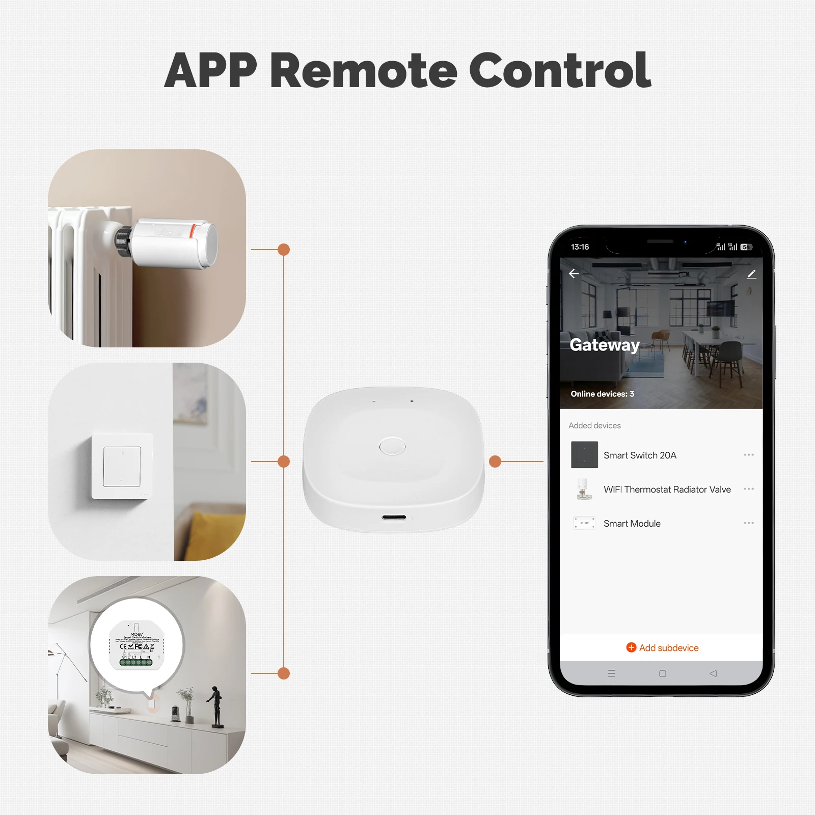 MOES Tuya ZigBee 게이트웨이 허브 타입-C 포트 전원 공급 브리지 스마트 홈 자동화 무선 네트워크 알렉사 구글 홈과 호환