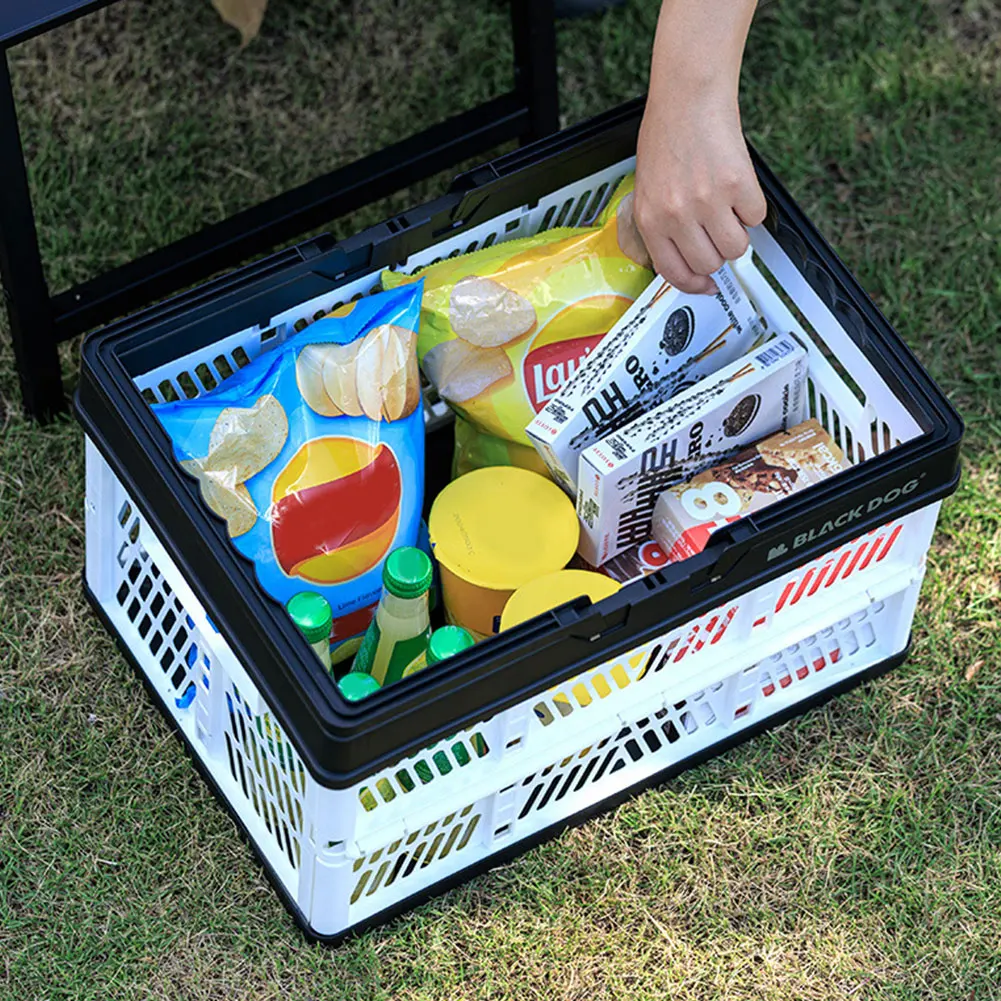 Foldable PP Storage Basket for Camping Picnic Kitchen