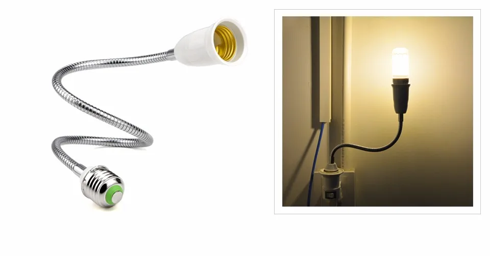 Description Picture 3 of itemE27 Lamp Holder LED Light Socket Converter Fitting Flexible E27 to E27 LED Bulb Extension Lamp Base Holder 16/20/30/35/50/60cm