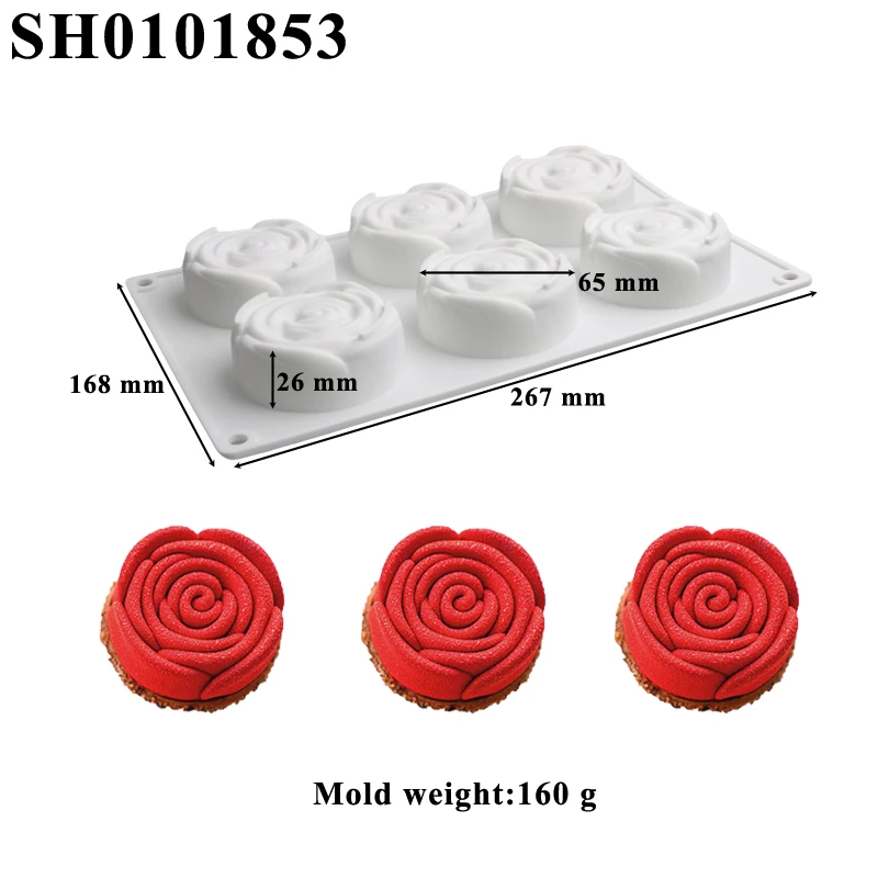 Valentine’s Day Rose Silicone Cake Mold – Non-Stick Mousse Pastry Mold for Baking, Easy... - SKU RSCM1525 - UGI Packaging