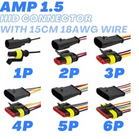 5/20/100 Sets HID 1/2/3/4/5/6 Pin Waterproof Auto Connector Kit with 15CM 18AWG Wire for Car/Truck Harness Wiring 6