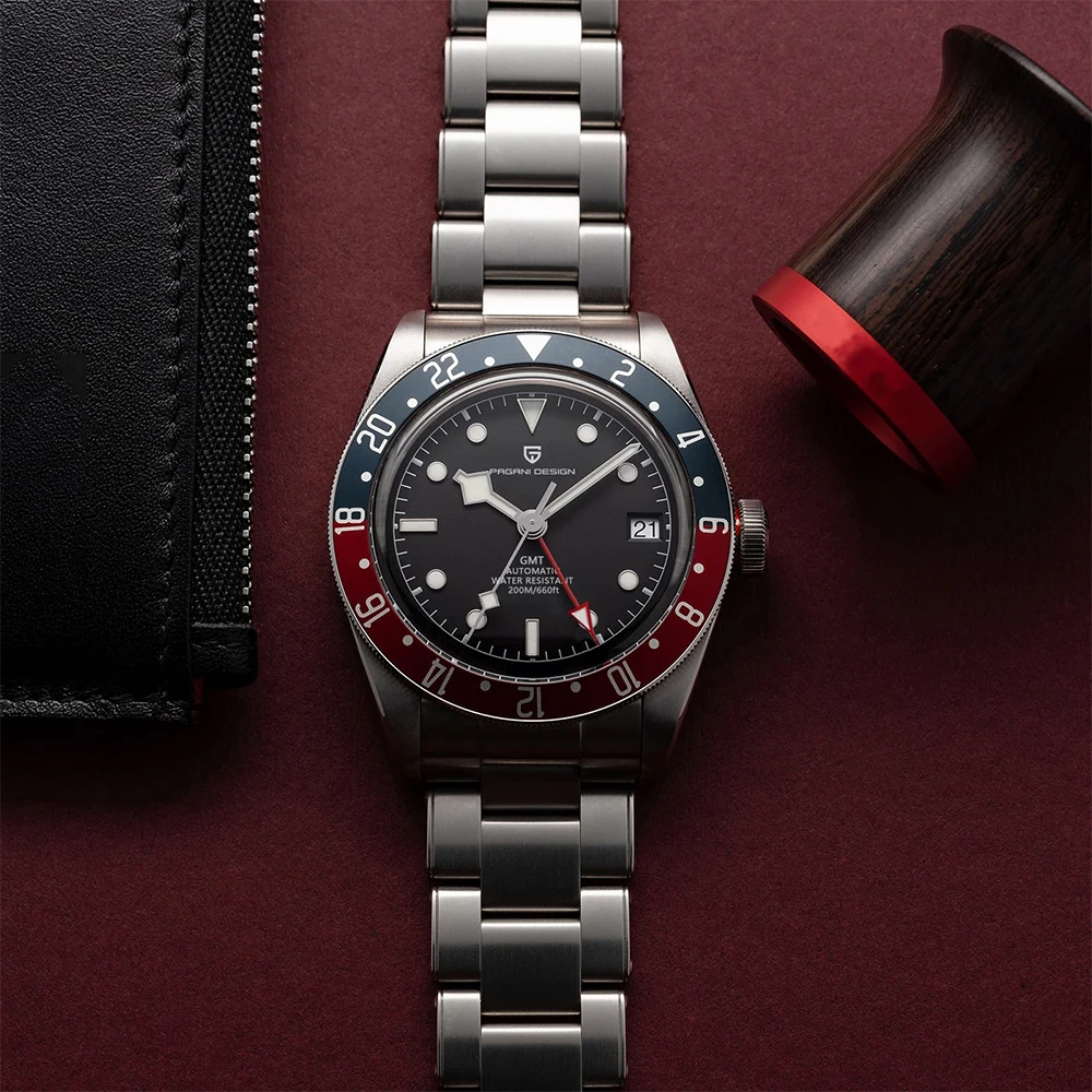 PAGANI DESIGN 2023 New BB58 Mens Watches GMT Top Luxury Sapphire Mechanical Automatic Watch For Men Waterproof Relogio Masculino