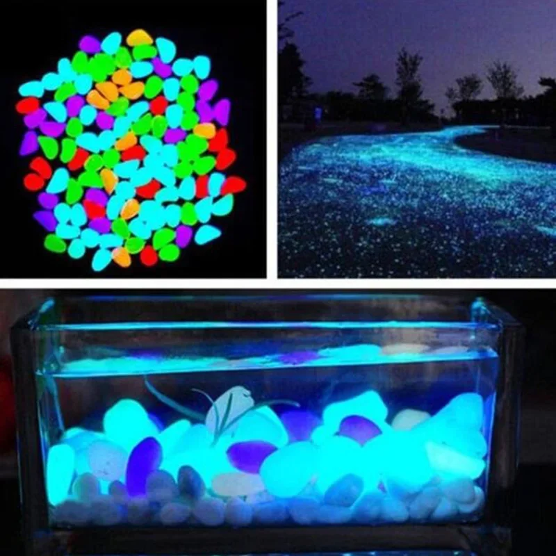 Fish Tank Ornaments 20/30/50/100/200pcs Fish Tank Decorative Aquarium Ornaments Stones Glow In The Dark Luminous Pebbles Stones Garden Ornament