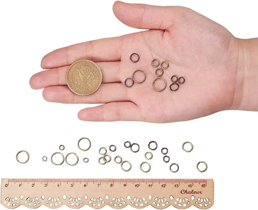 360 Anelli Aperti In Ottone Per Gioielli Fai Da Te, 12 Stili, 2,4-4 Mm, Bronzo Antico, Argento E Oro